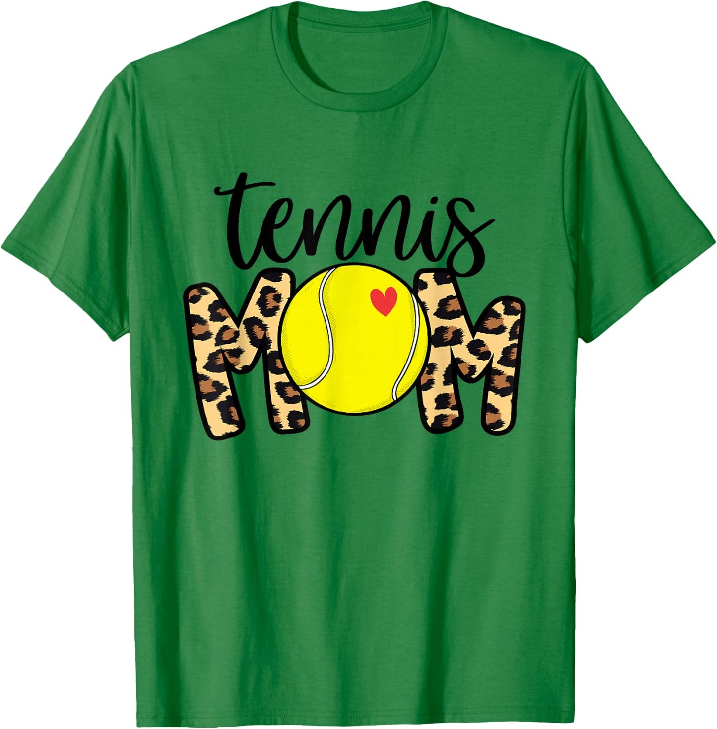 Tennis Mom Leopard Funny Tennis Mom Mother's Day 2021 T-Shirt - T-Shirt | Irish Green