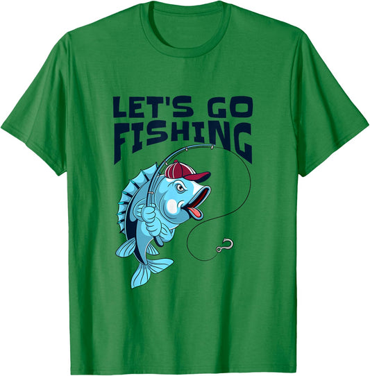 Let’s Go Fishing, I Love To Fish T-Shirt - T-Shirt | Irish Green