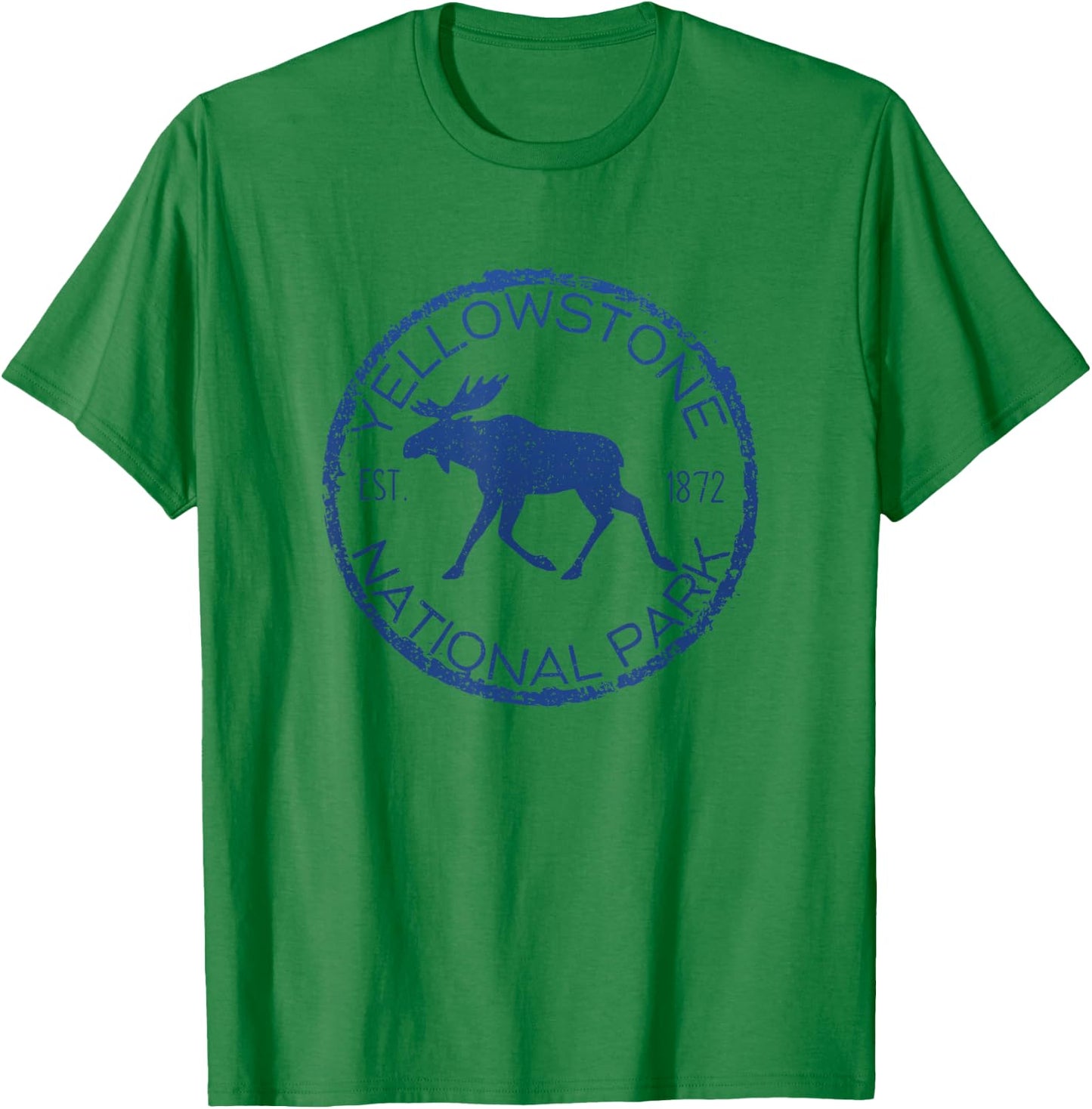 Moose Design Yellowstone National Park Souvenir Hiker's T-Shirt - T-Shirt | Irish Green