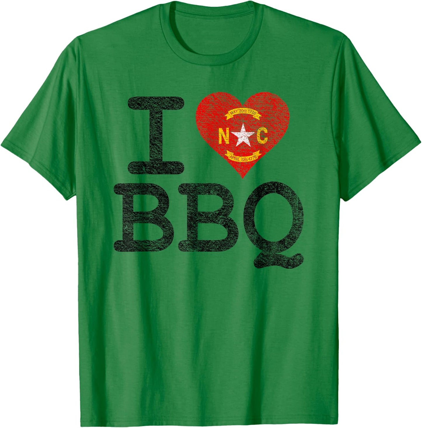 I Love North Carolina Bbq I Heart Nc Barbecue Sauce Smoker T-Shirt - T-Shirt | Irish Green