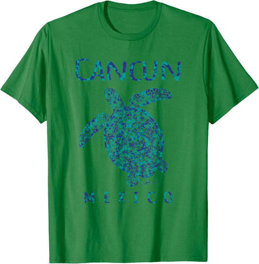 JCombs: Cancun, Mexico, Sea Turtle, Beach T-Shirt - T-Shirt | Irish Green