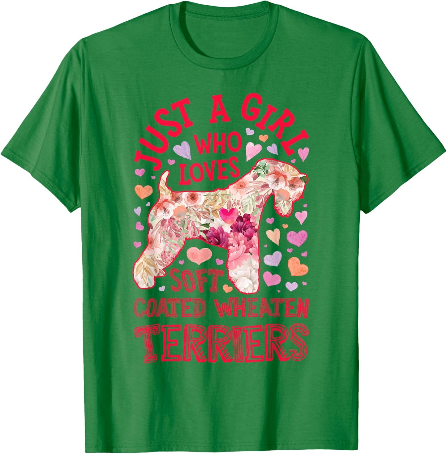 Soft Coated Wheaten Terrier Just A Girl Who Loves Dog Flower T-Shirt - T-Shirt | Irish Green