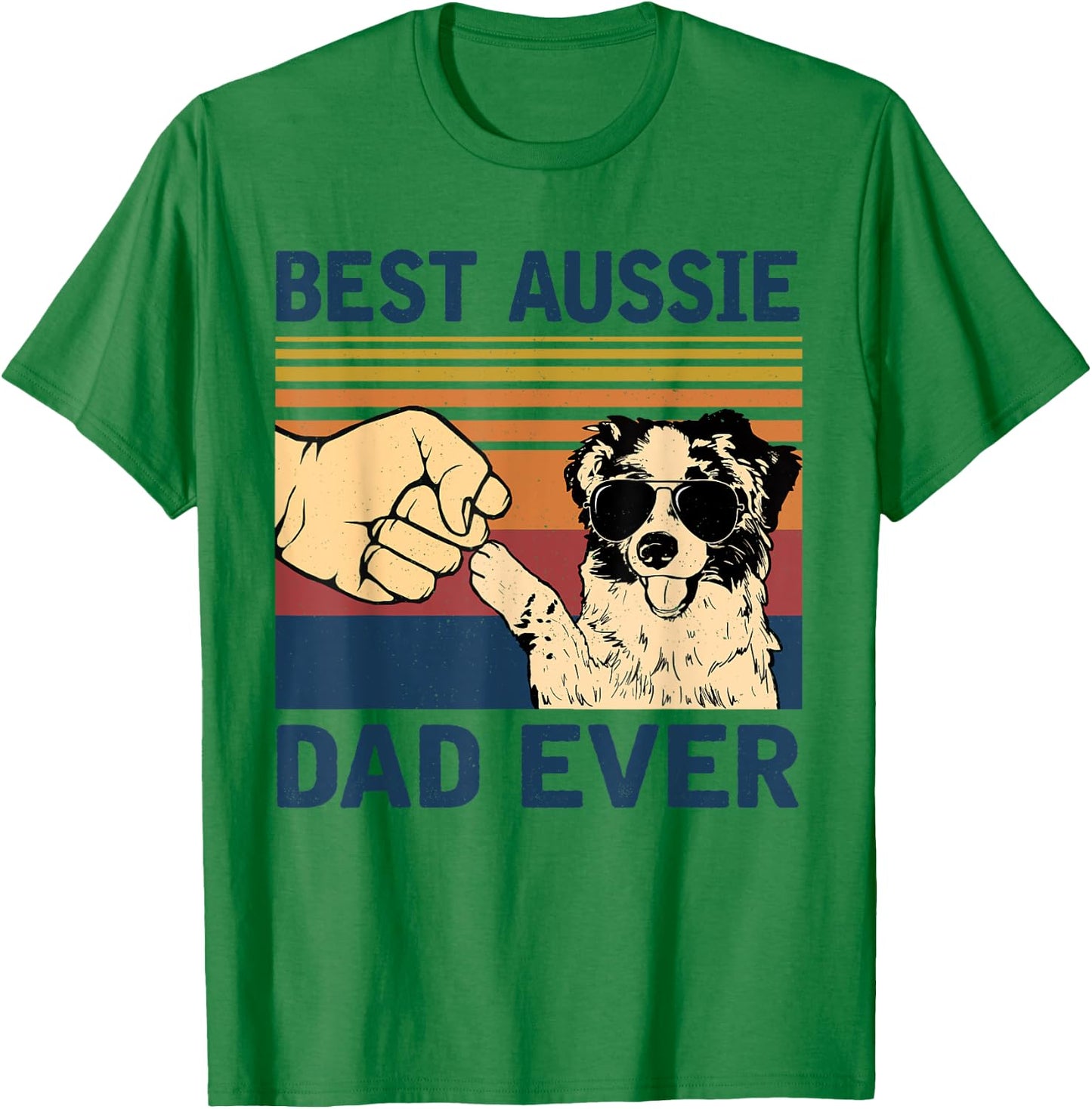 Best Aussie Dad Ever Vintage Aussie Dog Men T-Shirt - T-Shirt | Irish Green