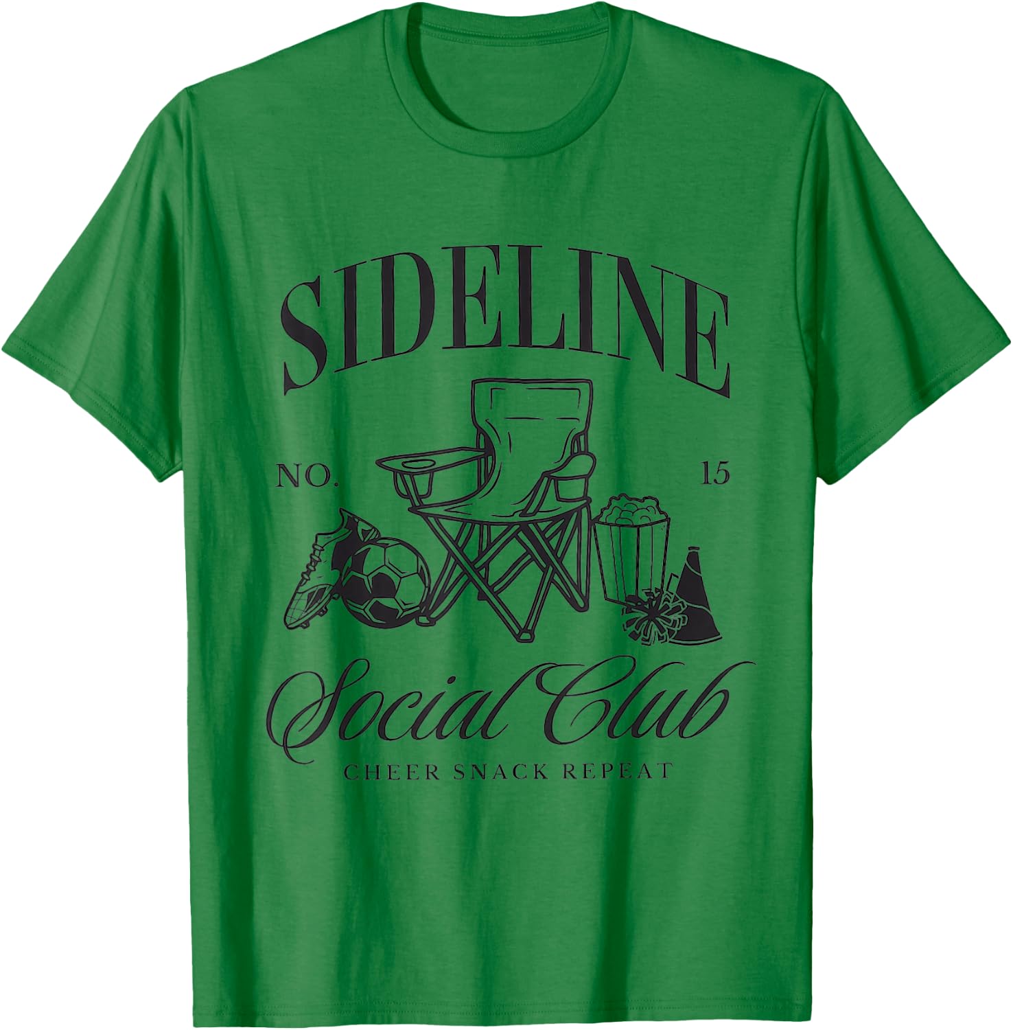 Women Sideline Social Club Soccer Mom Game Day Mothers Day T-Shirt - T-Shirt | Irish Green