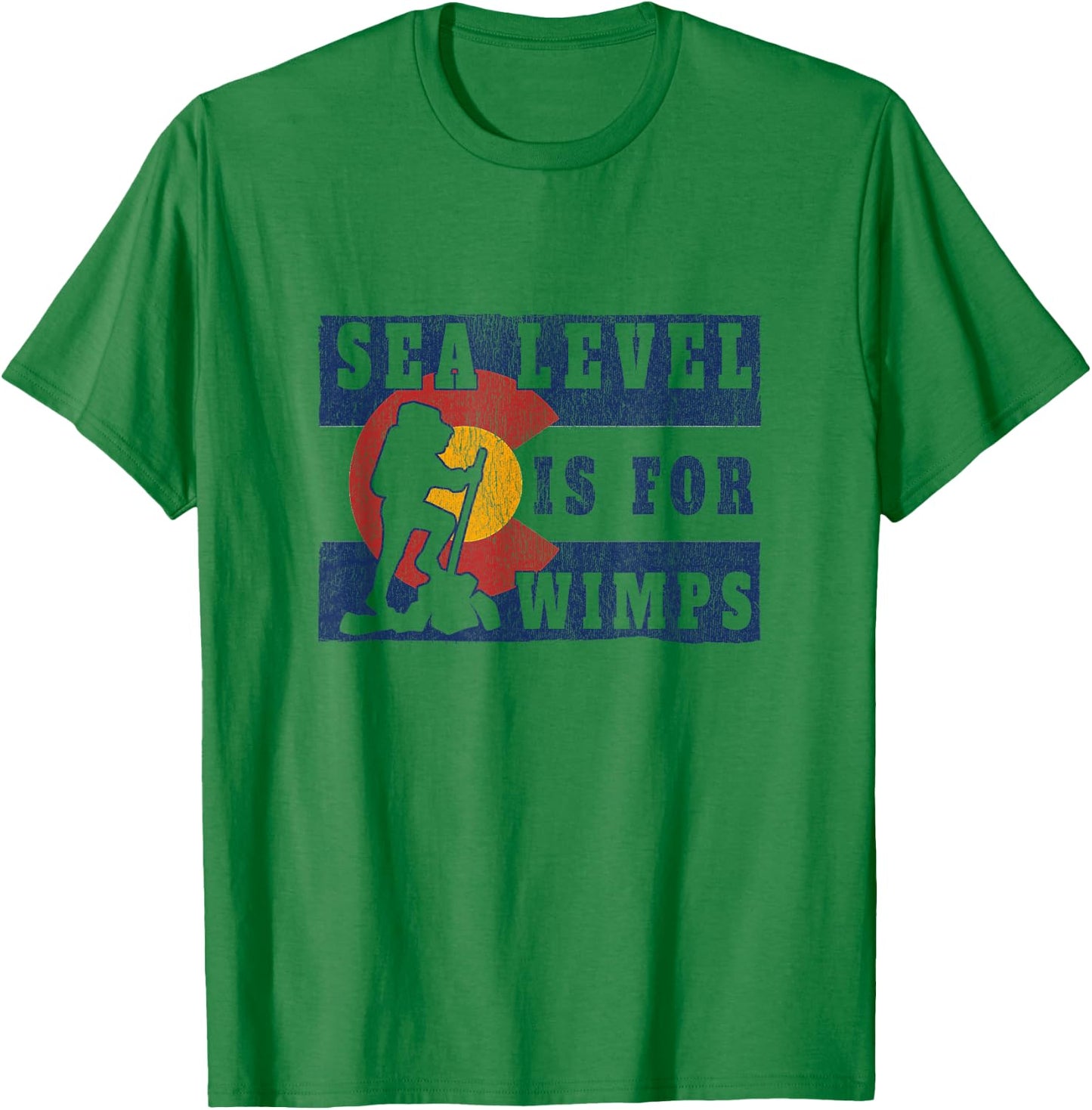 Colorado Flag - Hiking - Backpacking - Funny Colorado Hiking T-Shirt - T-Shirt | Irish Green