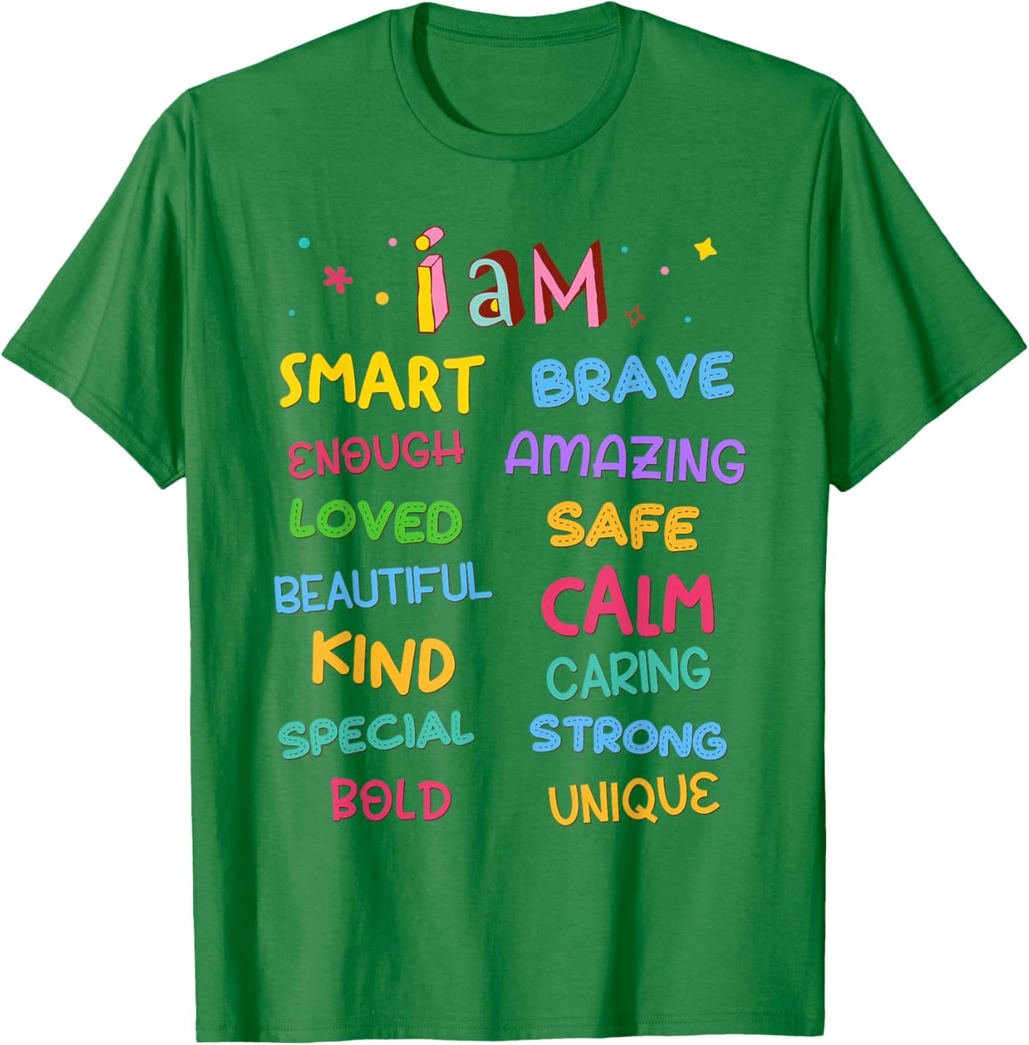 I Am Daily Affirmation Colorful Christian Kids Toddler Girls T-Shirt - T-Shirt | Irish Green