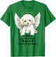 Bichon Frise Dog Memorial Angel Paw Prints Wings Goodbye T-Shirt - T-Shirt | Irish Green