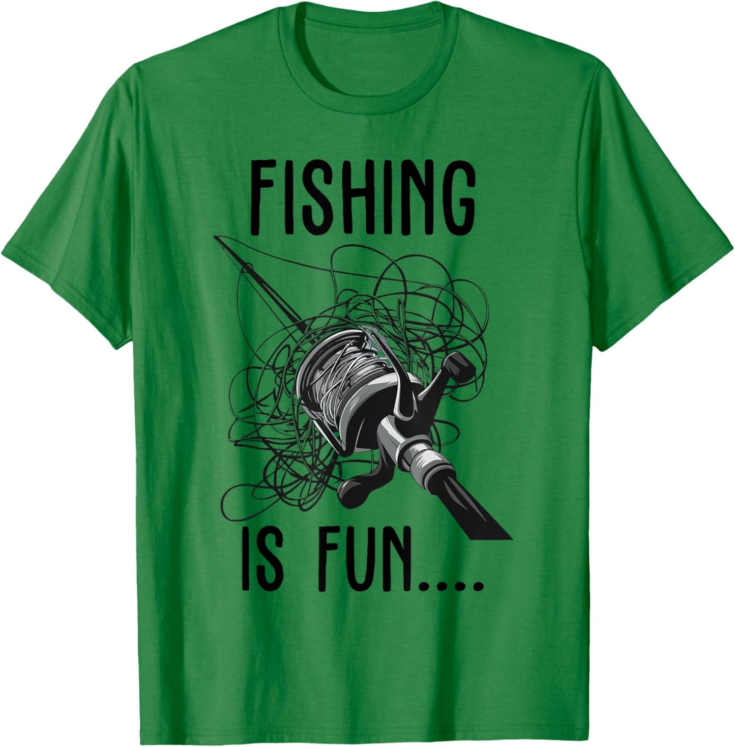 Fishing is Fun Funny Outdoor Fishing Bird's Nest T-Shirt - T-Shirt | Irish Green