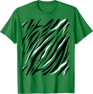 Tiger Print Stripes Animal Cute Easy Halloween Costume T-Shirt - T-Shirt | Irish Green