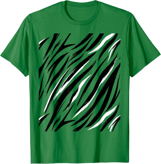 Tiger Print Stripes Animal Cute Easy Halloween Costume T-Shirt - T-Shirt | Irish Green