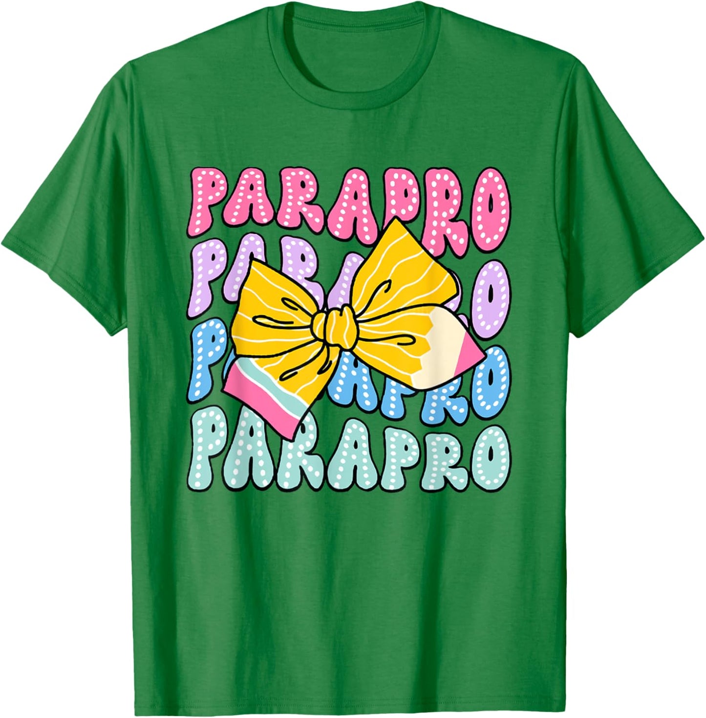 Dalmatian Parapro Pencil Coquette Bow Paraprofessional Squad T-Shirt - T-Shirt | Irish Green