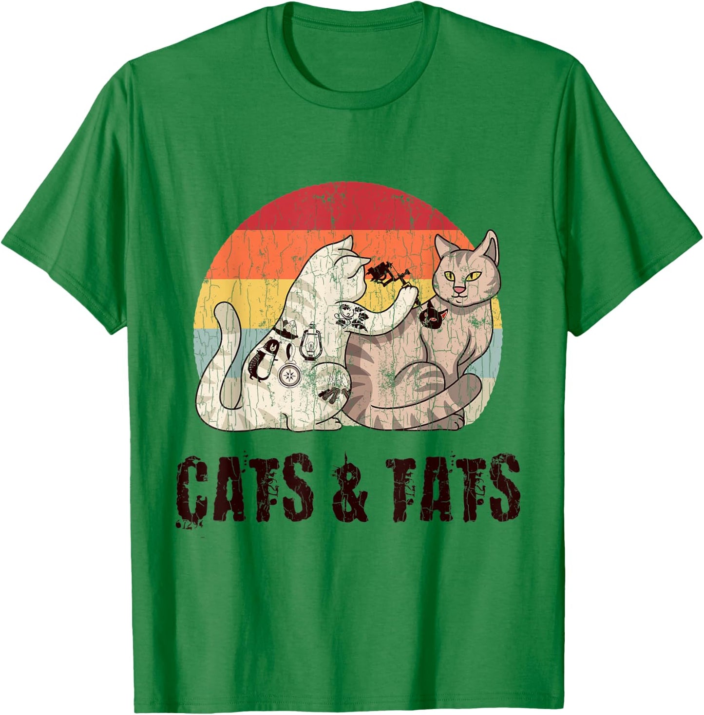 Cats And Tats Tattoo Cute Funny Gift T-Shirt - T-Shirt | Irish Green