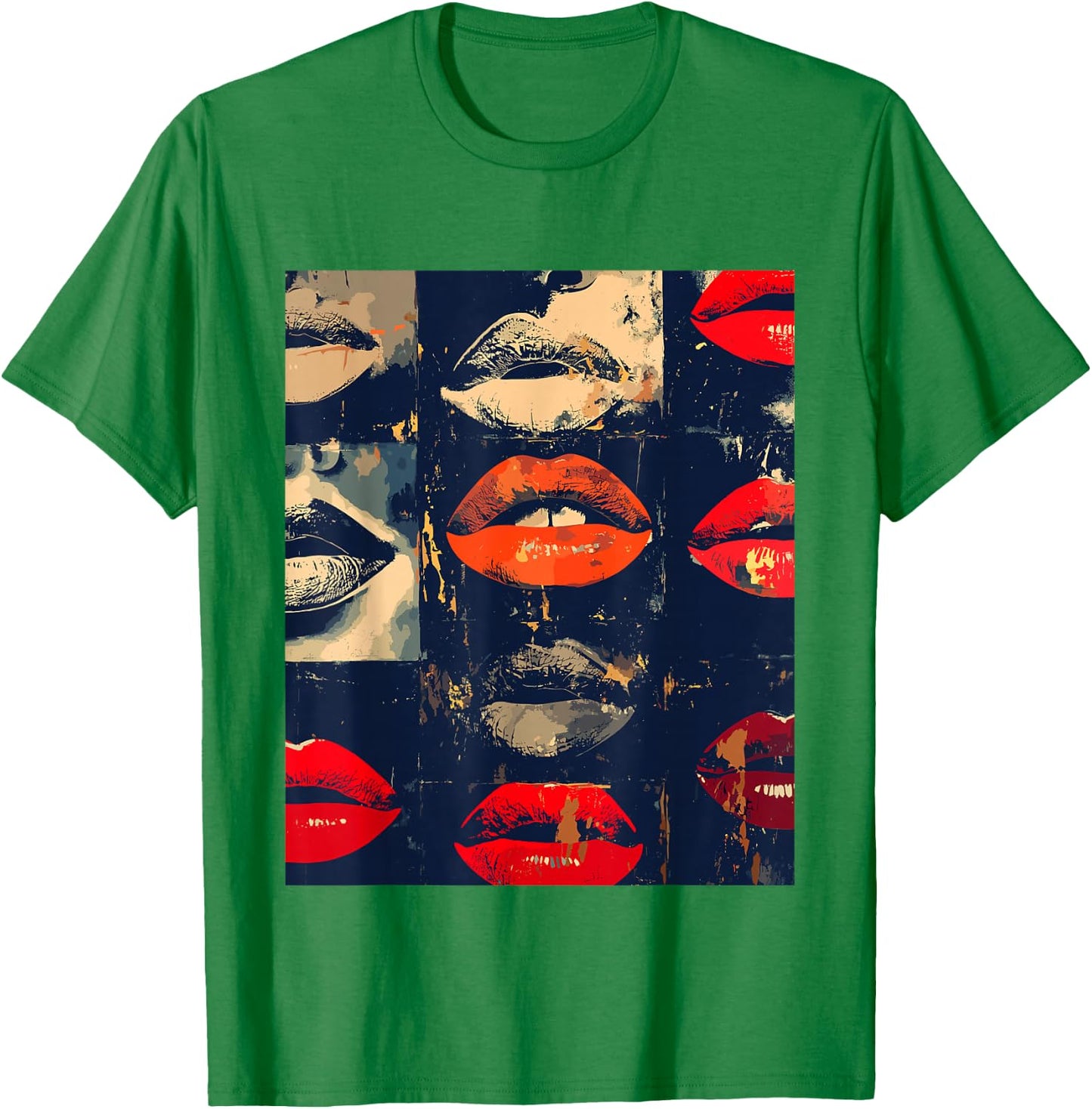 Beautiful Kissing Lips with Red Lipstick Men, Women, Girls T-Shirt - T-Shirt | Irish Green