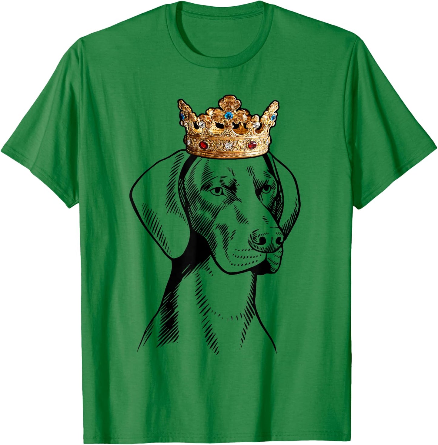 German Shorthaired Pointer Dog Wearing Crown T-Shirt - T-Shirt | Irish Green