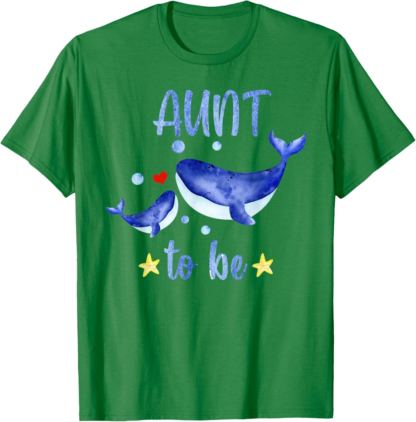 Aunt To Be Whale Baby Shower Sea Animal Themed White T-Shirt - T-Shirt | Irish Green
