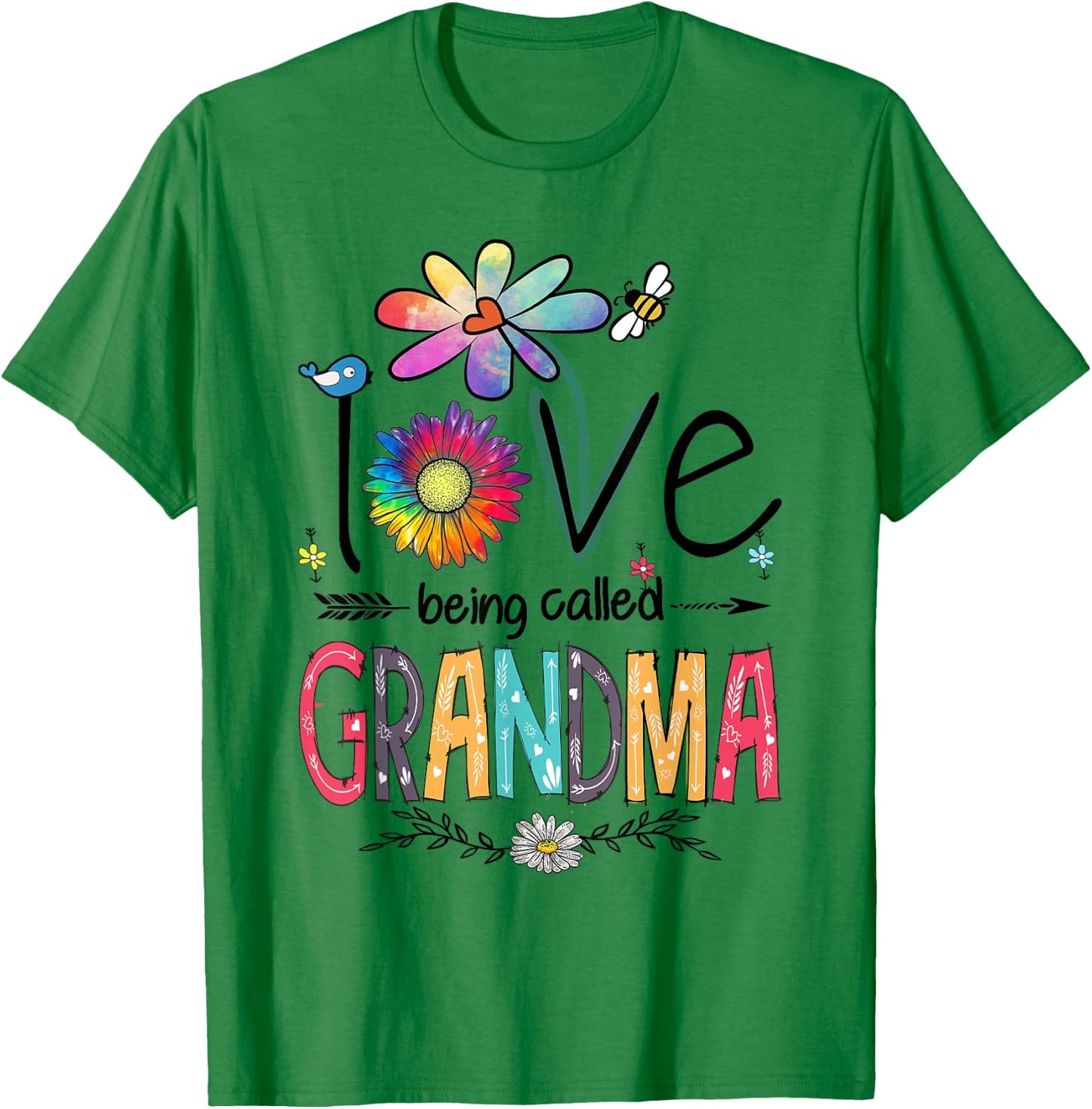 I Love Being Called Grandma Daisy Flower Cute Mother's Day T-Shirt - T-Shirt | Irish Green