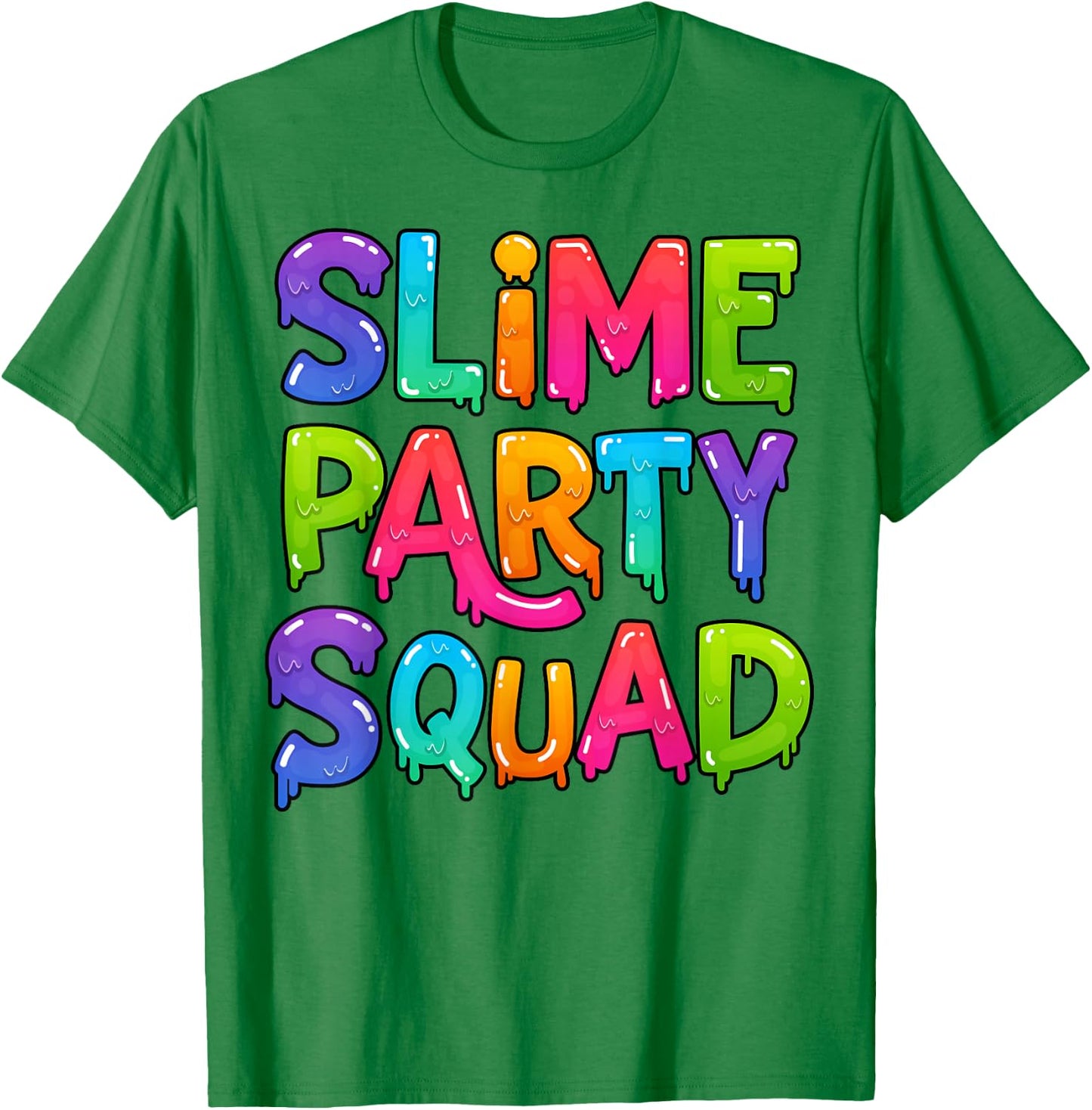 Slime Party Squad Funny Kids Boys Girls Birthday Matching T-Shirt - T-Shirt | Irish Green