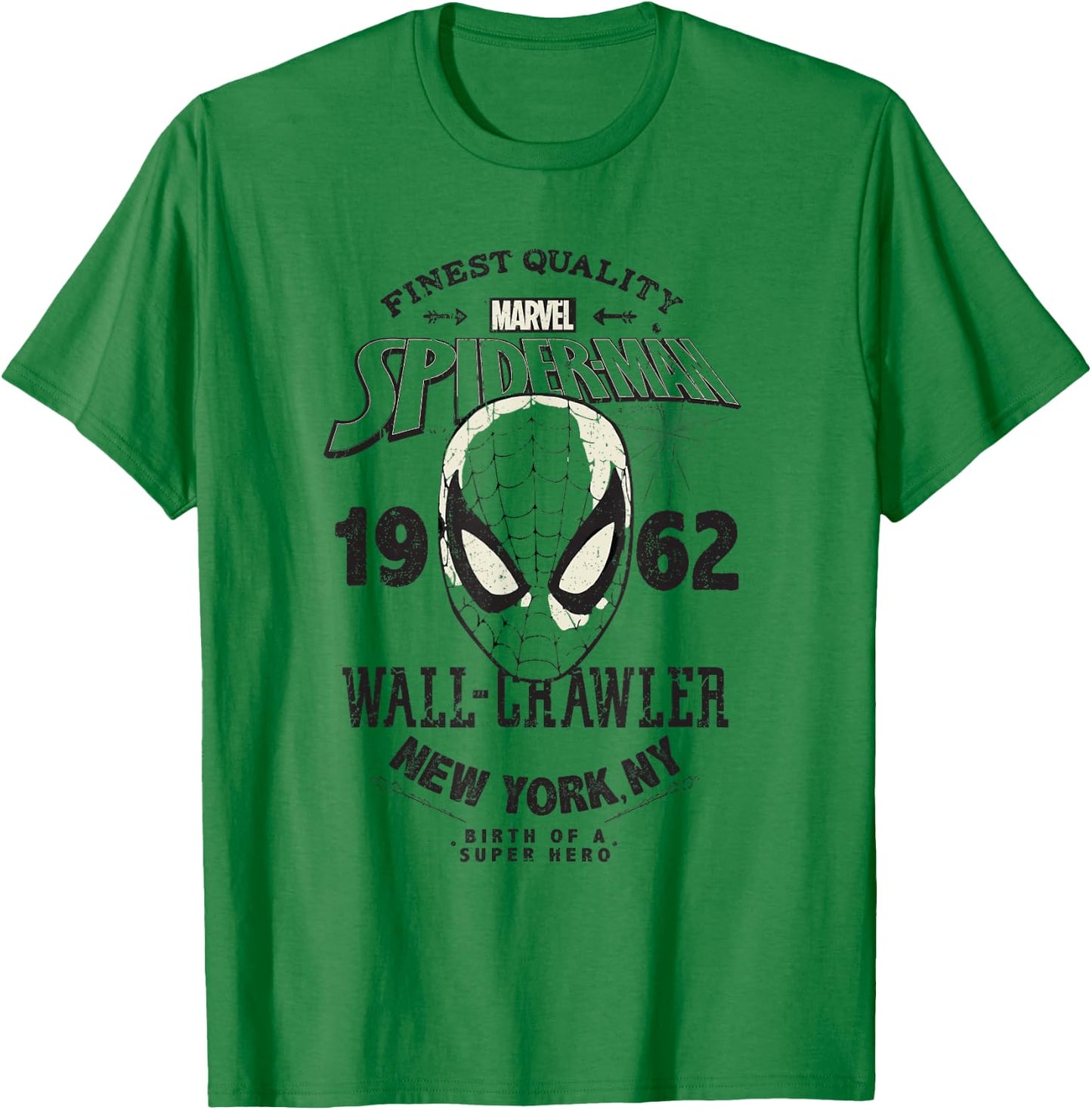 Marvel Spider-Man 1962 Birth Of A Super Hero Big Retro Logo T-Shirt - T-Shirt | Irish Green