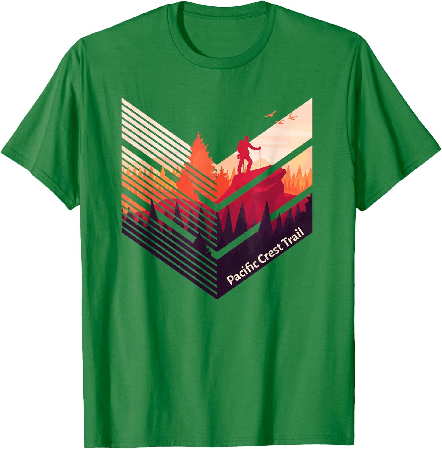 Pacific Crest Trail Backpacking Military Style Graphic T-Shirt - T-Shirt | Irish Green