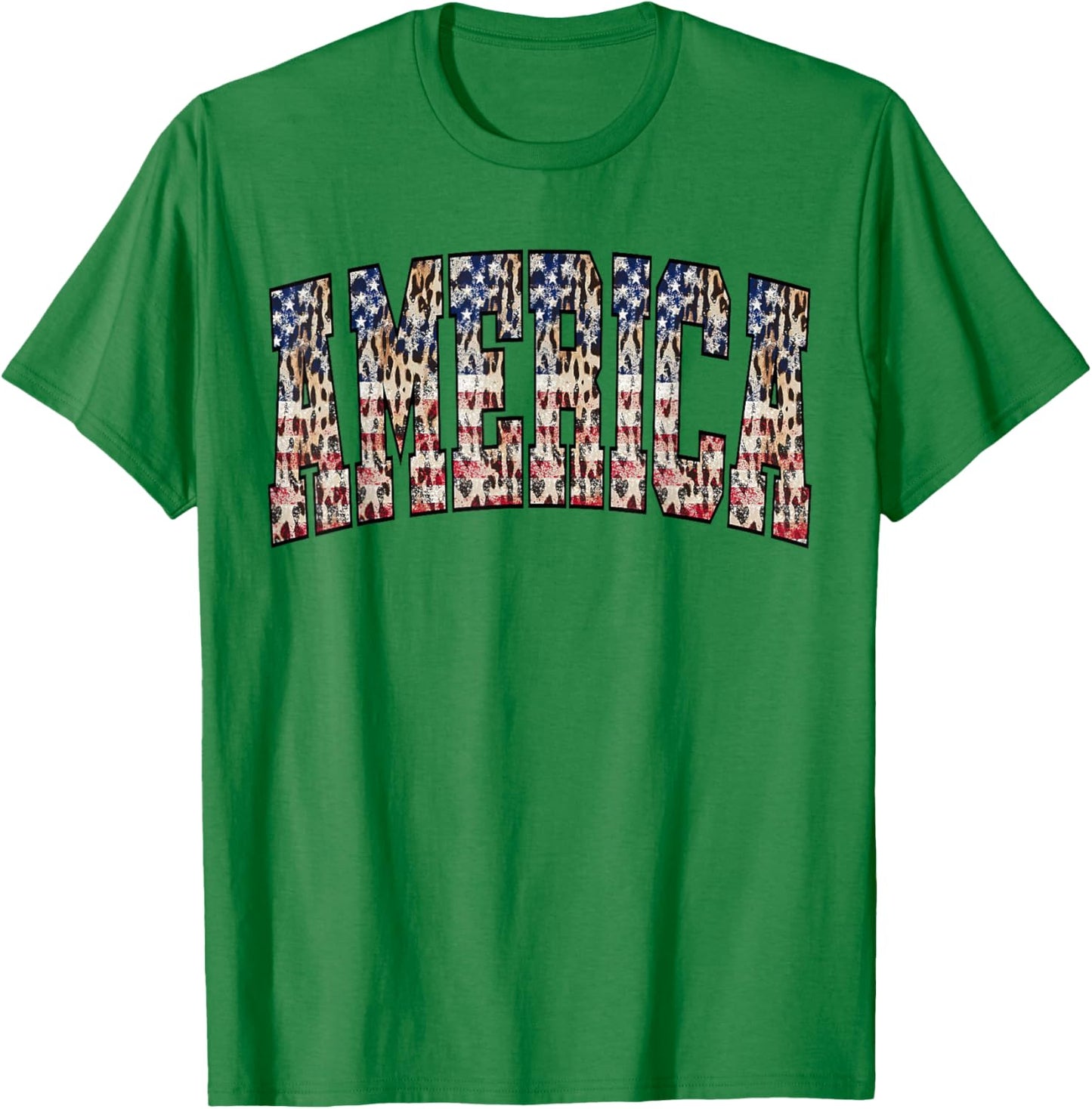America Flag Leopard Tie Dye Patriotic 4th Of July T-Shirt - T-Shirt | Irish Green