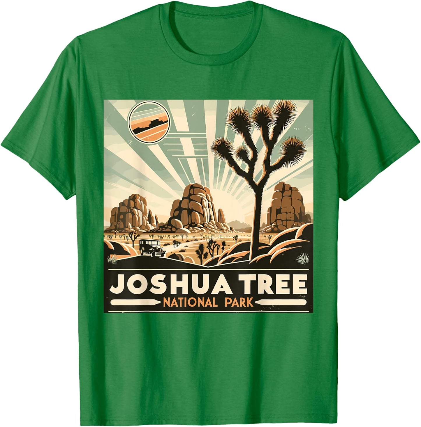 Joshua Tree National Park Vintage Hiking Camping Outdoor T-Shirt - T-Shirt | Irish Green