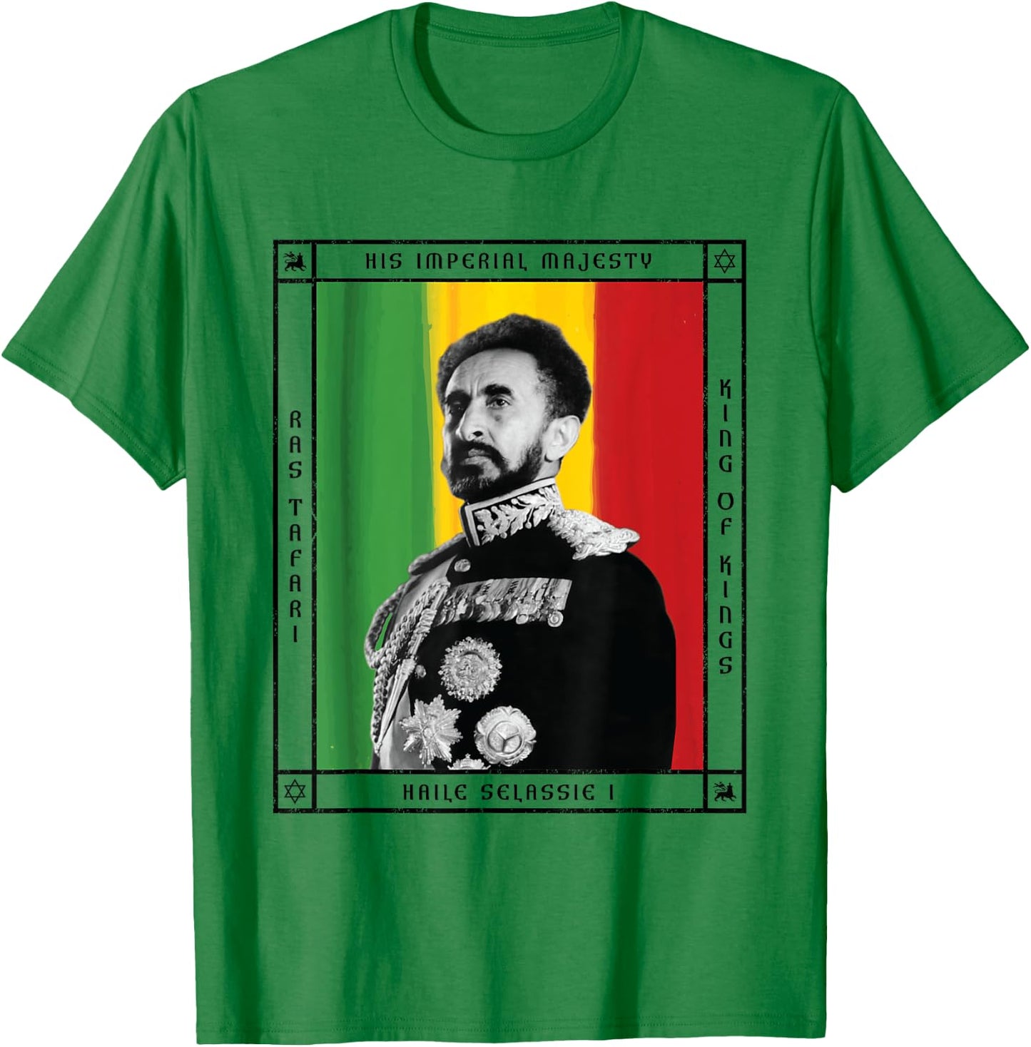 His Imperial Majesty Haile Selassie I T-Shirt - T-Shirt | Irish Green