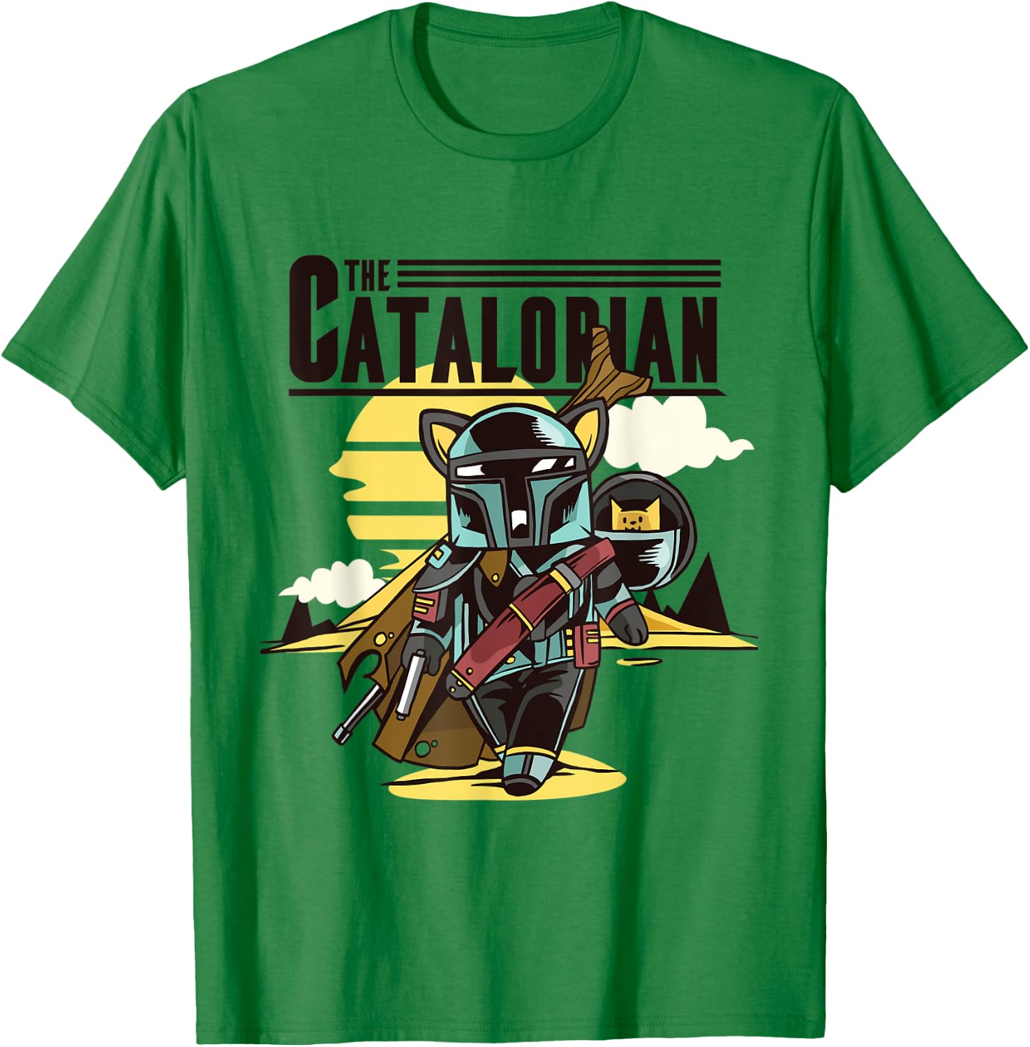 Funny Cat The Catalorian Gift cats wear lovers Cute Women Kids T-Shirt - T-Shirt | Irish Green