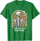 Allergic to work Coffee Skeleton Exhausted Funny T-Shirt - T-Shirt | Irish Green