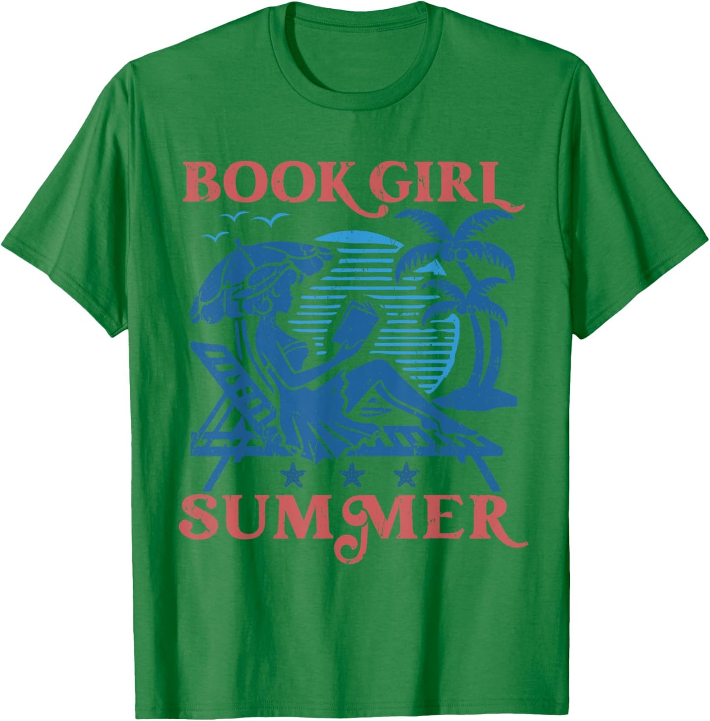 Women Vintage Book Girl Summer Bookish Vacation Funny Reader T-Shirt - T-Shirt | Irish Green