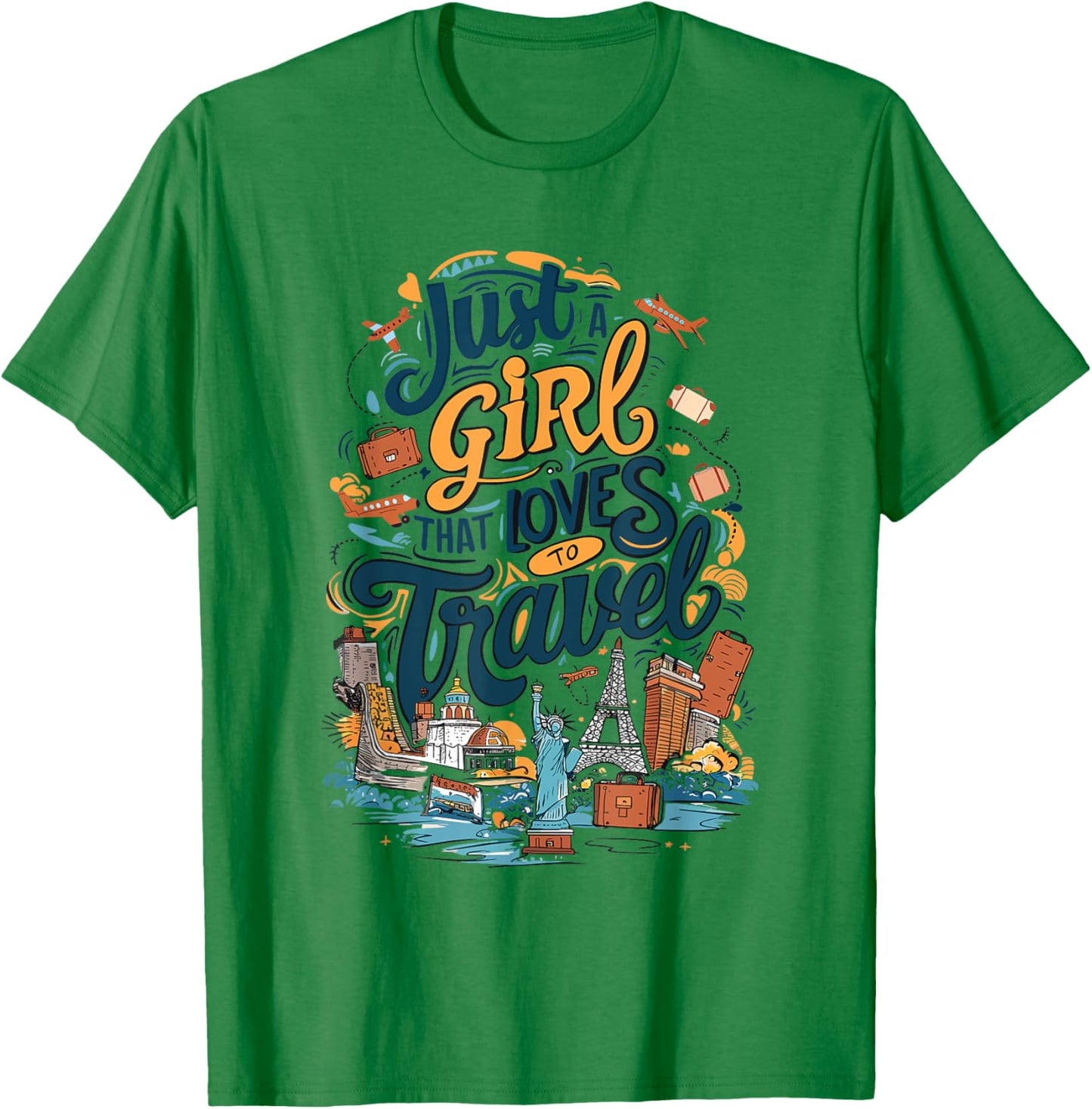 Just a girl that loves to Travel T-Shirt - T-Shirt | Irish Green