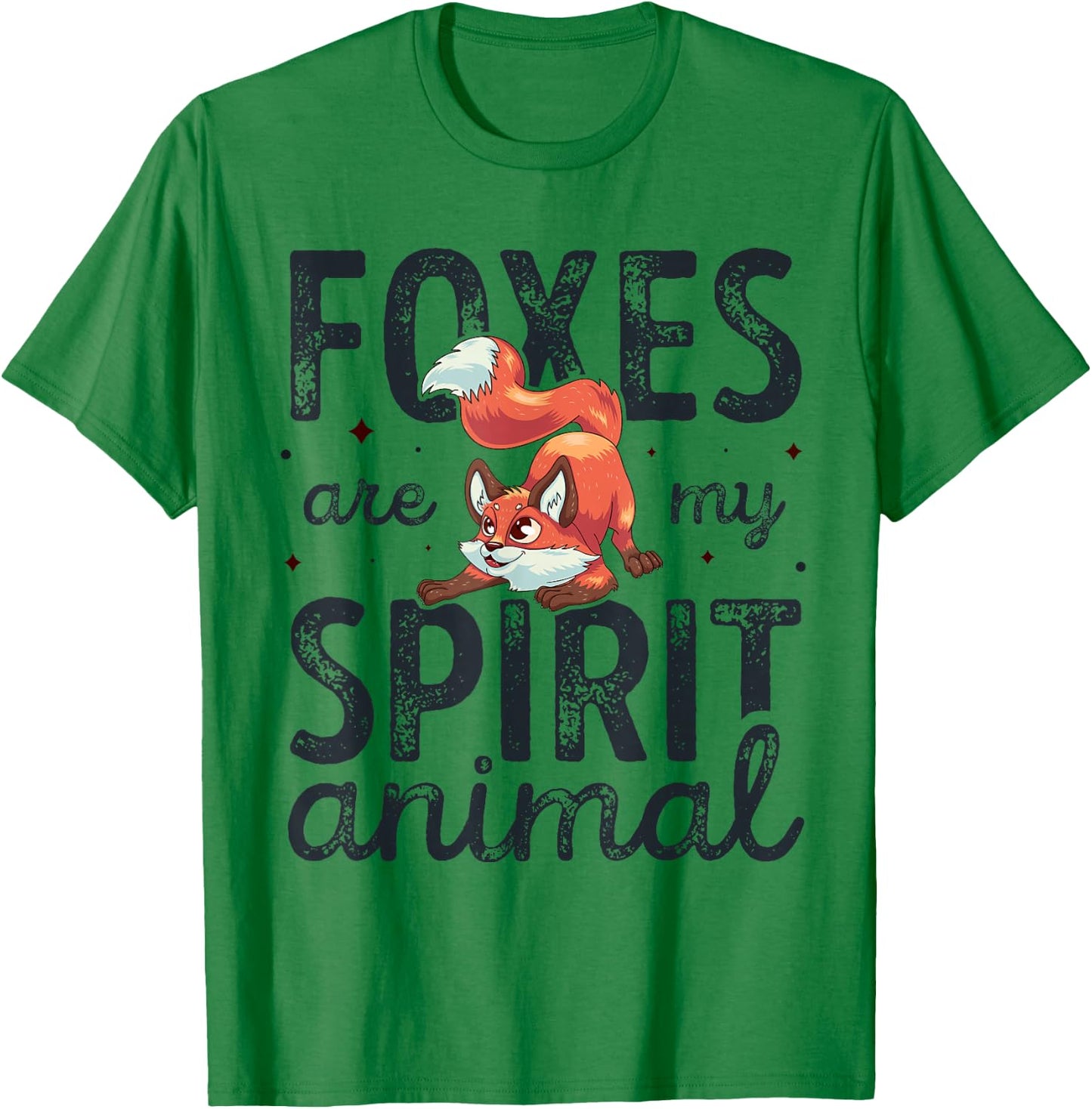 Cute Foxes Are My Spirit Animal Funny Fox Lover T-Shirt - T-Shirt | Irish Green