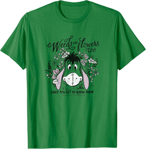 Disney Winnie The Pooh Eeyore Weeds Are Flowers Too,Short Sleeve T-Shirt - T-Shirt | Irish Green