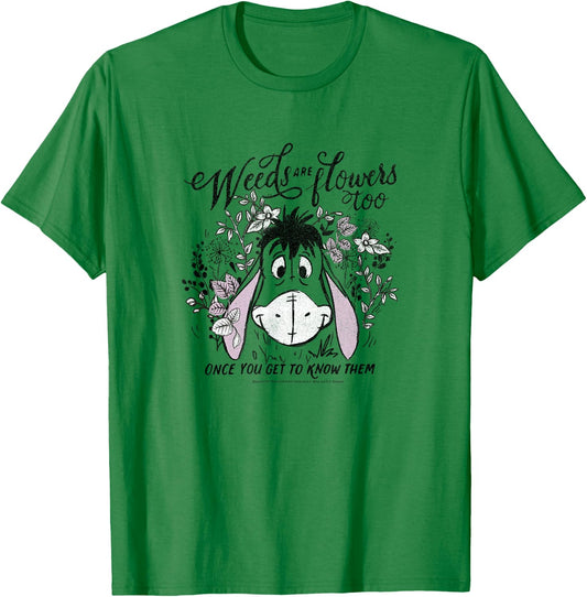 Disney Winnie The Pooh Eeyore Weeds Are Flowers Too,Short Sleeve T-Shirt - T-Shirt | Irish Green