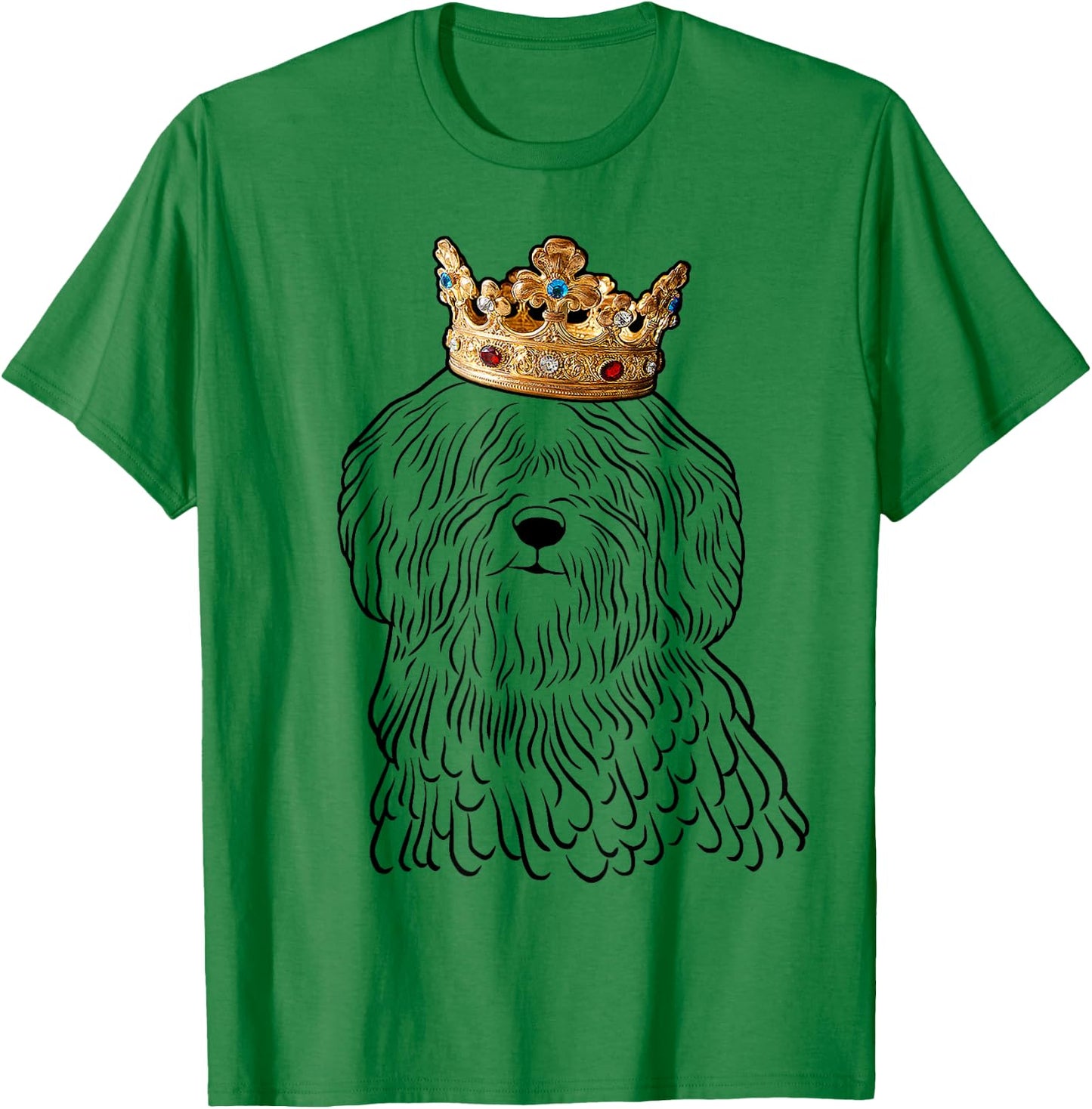 Puli Dog Wearing Crown T-Shirt - T-Shirt | Irish Green