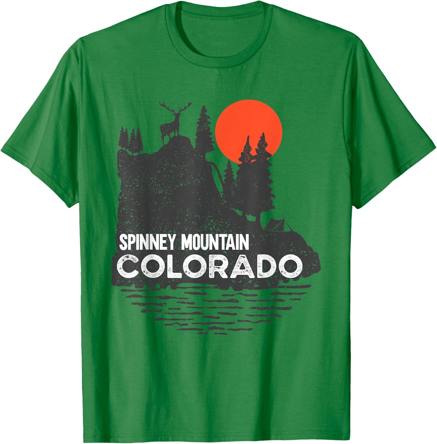 Spinney Mountain Colorado hiking camping nature deer design T-Shirt - T-Shirt | Irish Green
