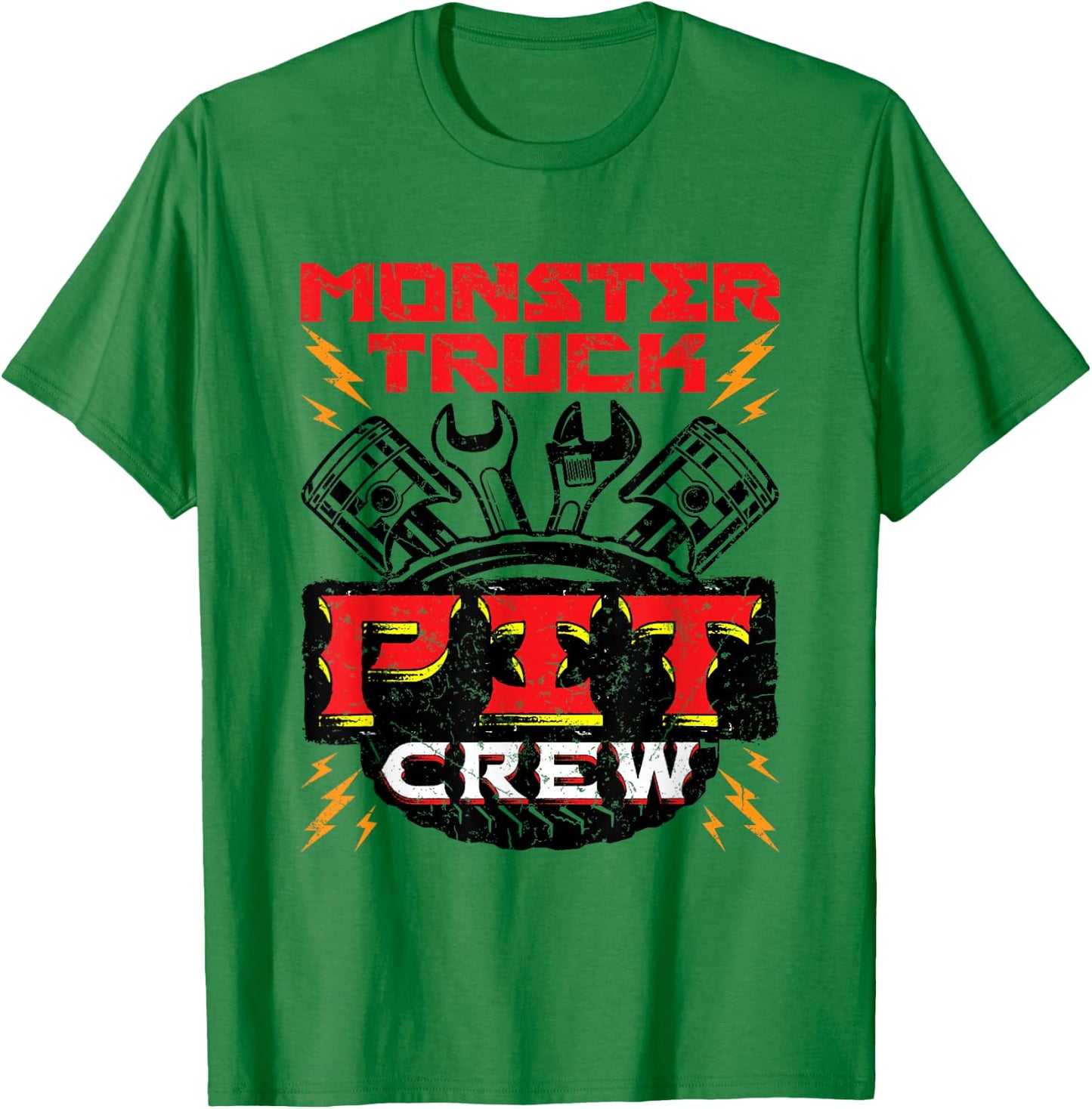 Monster Truck Pit Crew Men Boys Jam Rally T-Shirt - T-Shirt | Irish Green