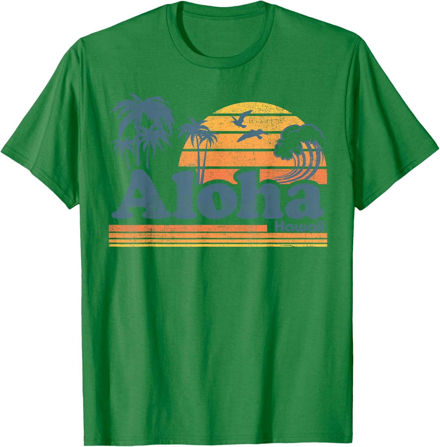Aloha Hawaii Vintage Beach Summer Surfing 70s Retro Hawaiian T-Shirt - T-Shirt | Irish Green