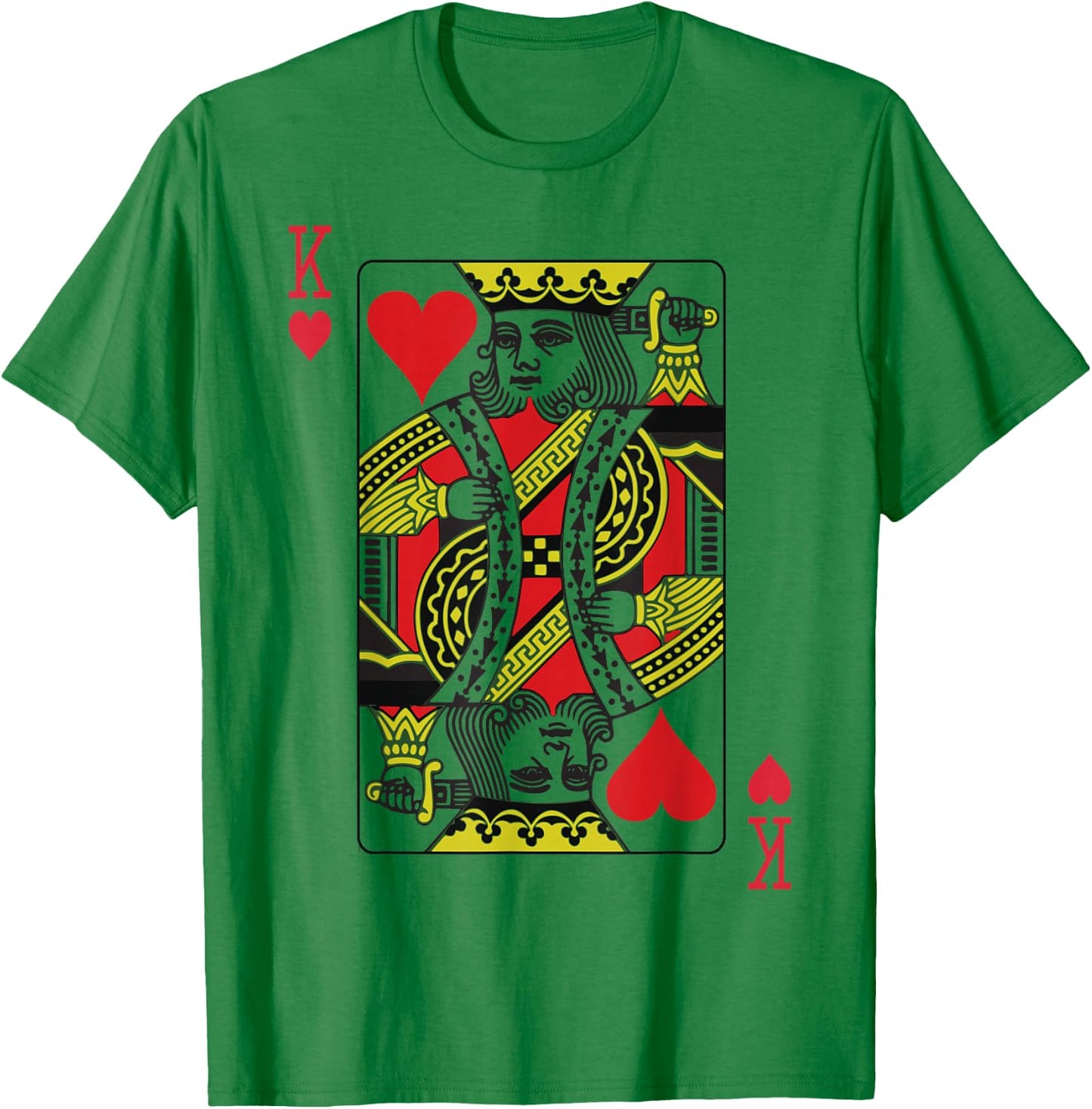 KING of HEARTS Mardi Gras carnival costume playing card T-Shirt - T-Shirt | Irish Green