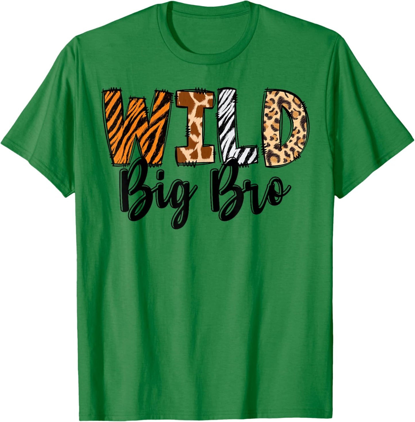 Wild Big Bro Zoo Born Two Be Wild B-day Safari Jungle Animal T-Shirt - T-Shirt | Irish Green