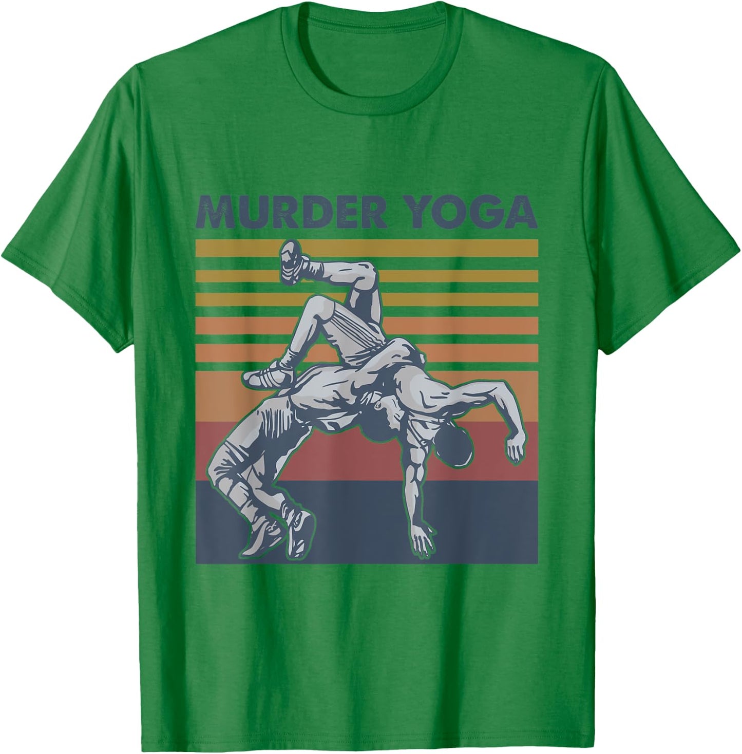 Murder Yoga Vintage Retro Funny T-Shirt - T-Shirt | Irish Green