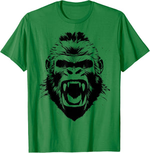 Gorilla Roaring Gorilla Monkey Men Women Children animal T-Shirt - T-Shirt | Irish Green
