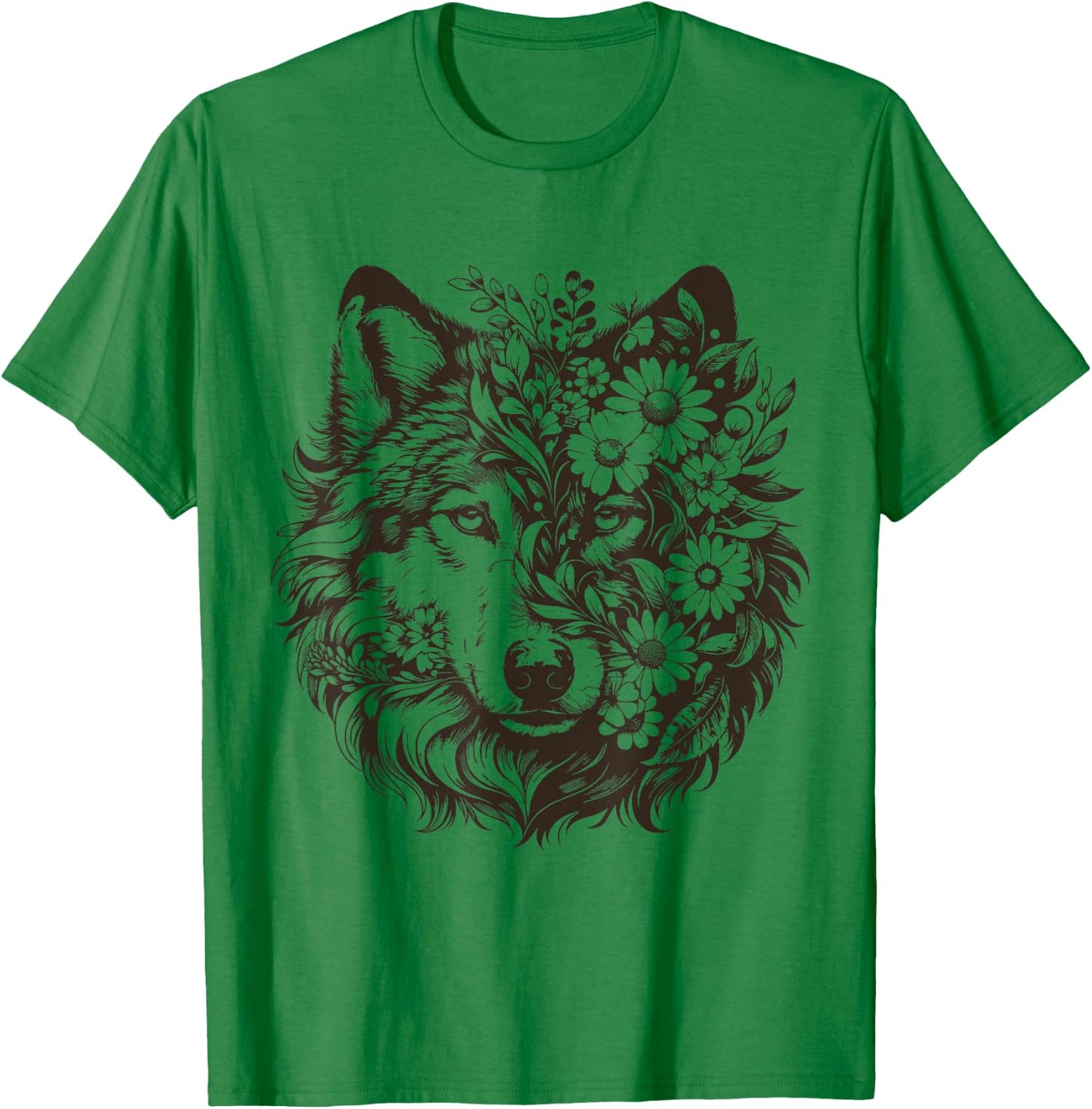Therian Alpha Wolf Grunge Aesthetic T-Shirt - T-Shirt | Irish Green