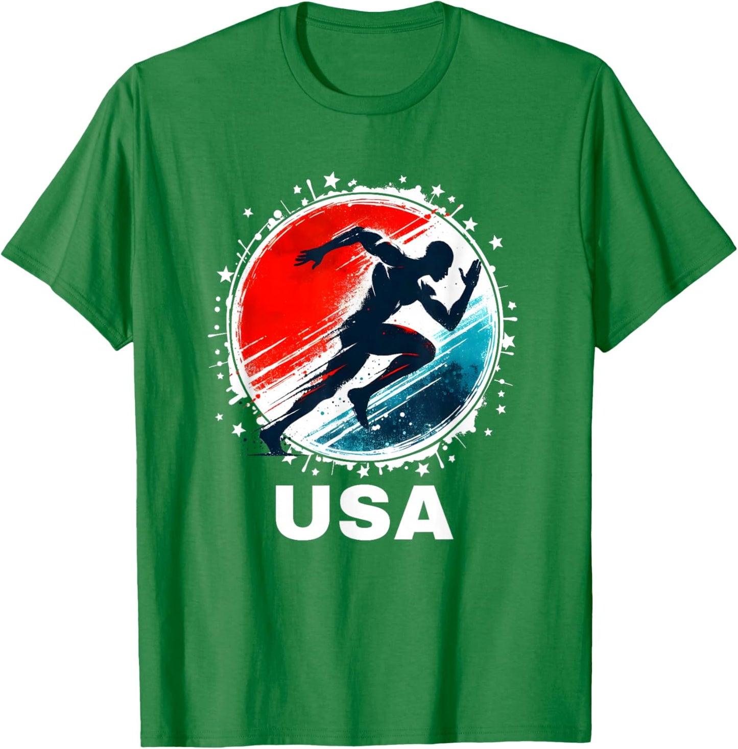 Track & Field USA Go USA Running USA Flag Track Field T-Shirt - T-Shirt | Irish Green