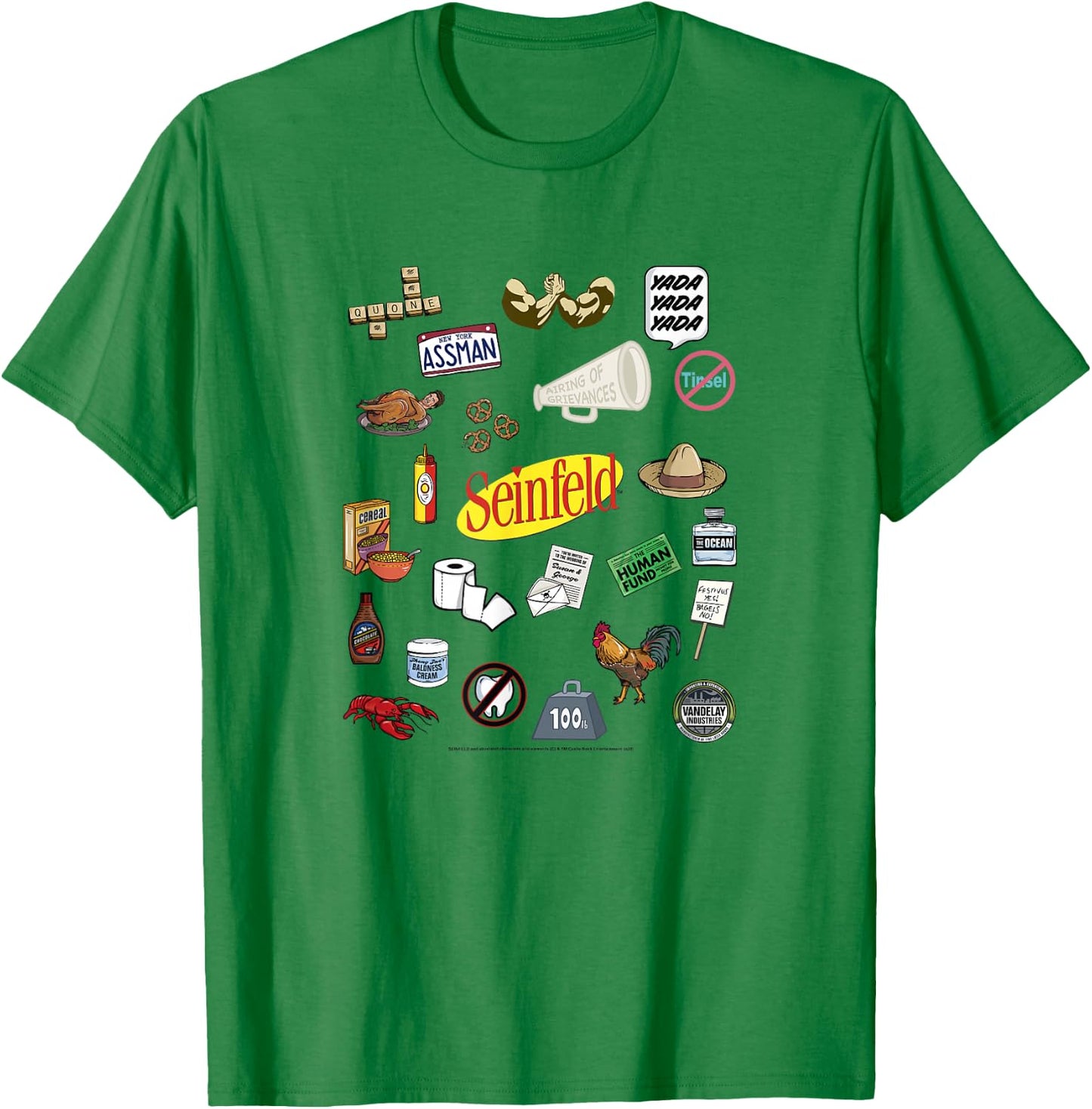 Seinfeld Inside Joke Prop Collage T-Shirt - T-Shirt | Irish Green