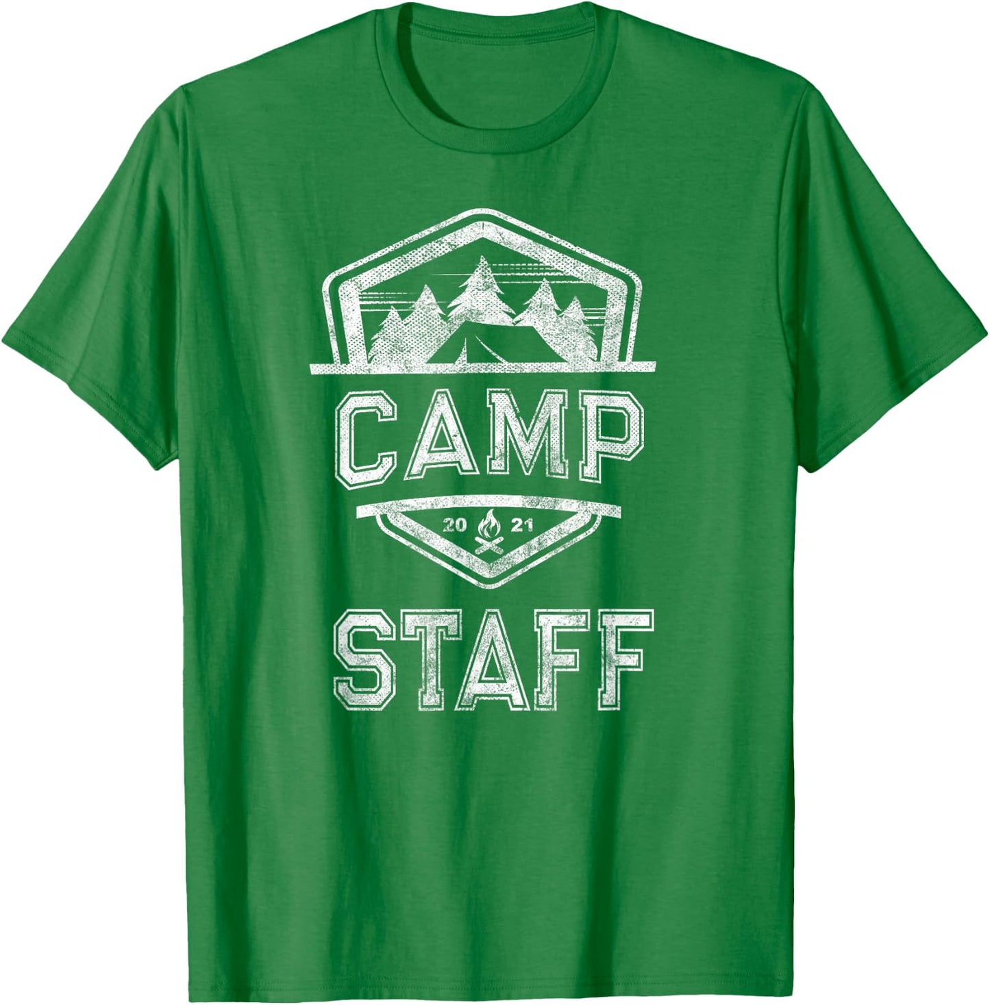 Vintage CAMP STAFF Campground Crew Camping Host Nurse.Orange T-Shirt - T-Shirt | Irish Green