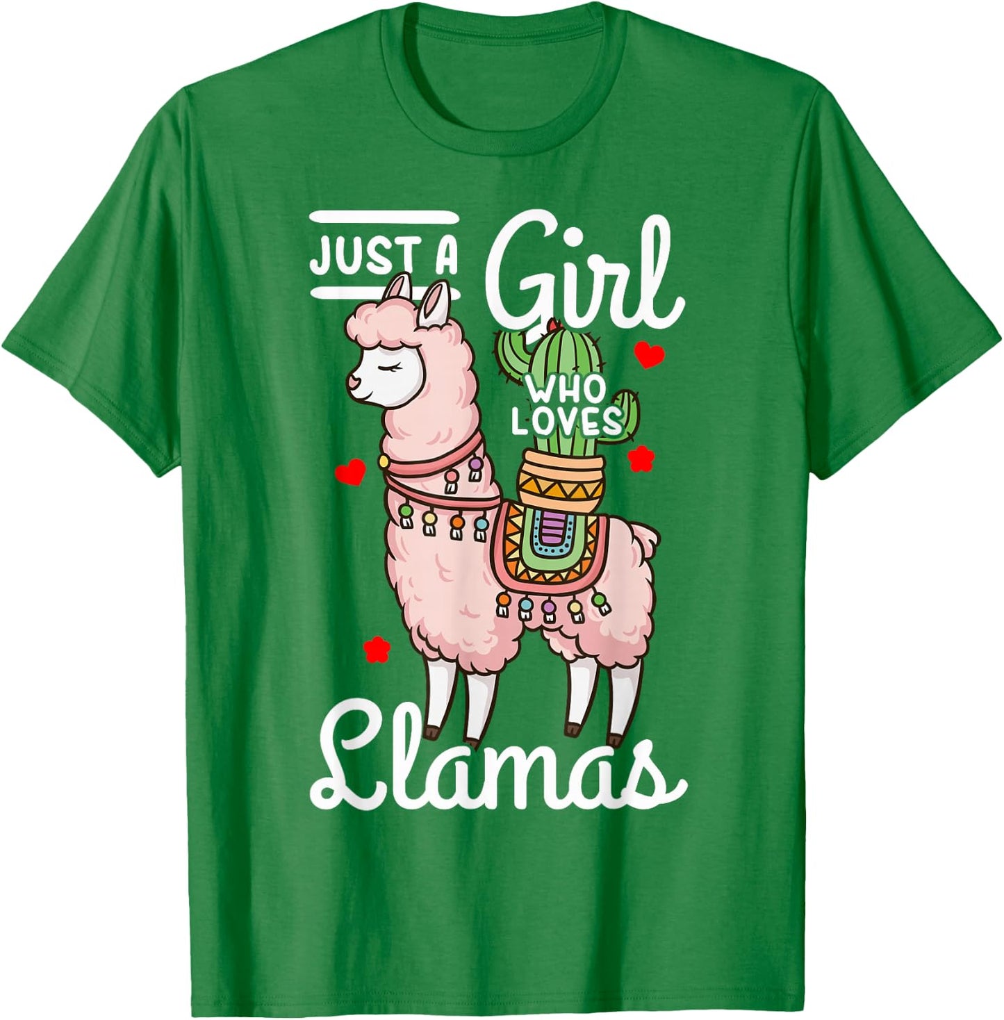 Llama Just a Girl Who Loves Llamas T-Shirt - T-Shirt | Irish Green