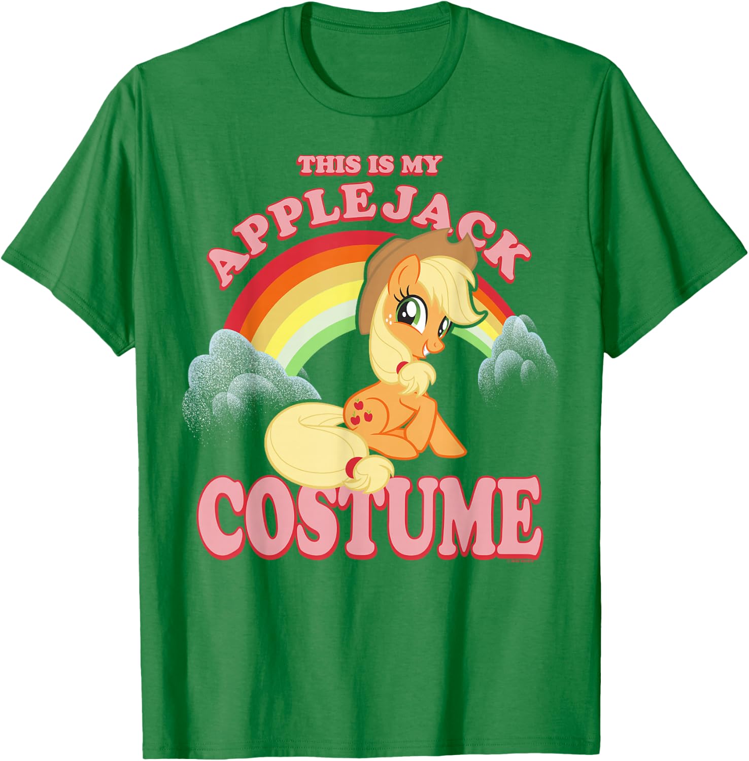 My Little Pony Halloween This Is My Applejack Costume Retro T-Shirt - T-Shirt | Irish Green
