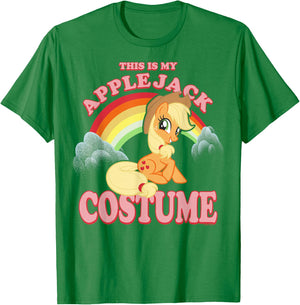 My Little Pony Halloween This Is My Applejack Costume Retro T-Shirt - T-Shirt | Irish Green