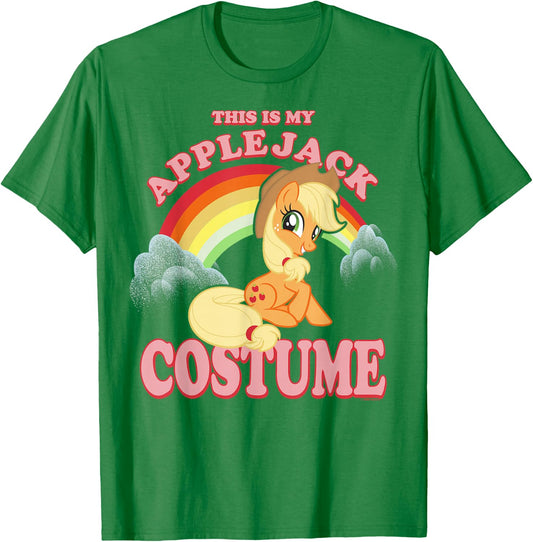 My Little Pony Halloween This Is My Applejack Costume Retro T-Shirt - T-Shirt | Irish Green