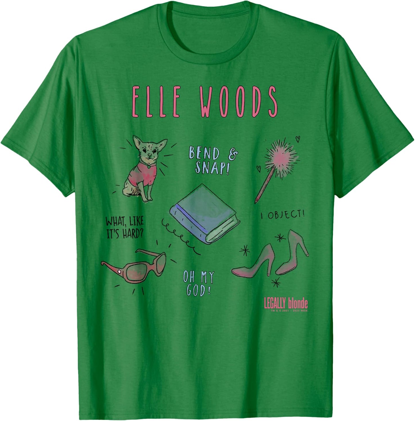 Legally Blonde Elle Woods Sketches T-Shirt - T-Shirt | Irish Green